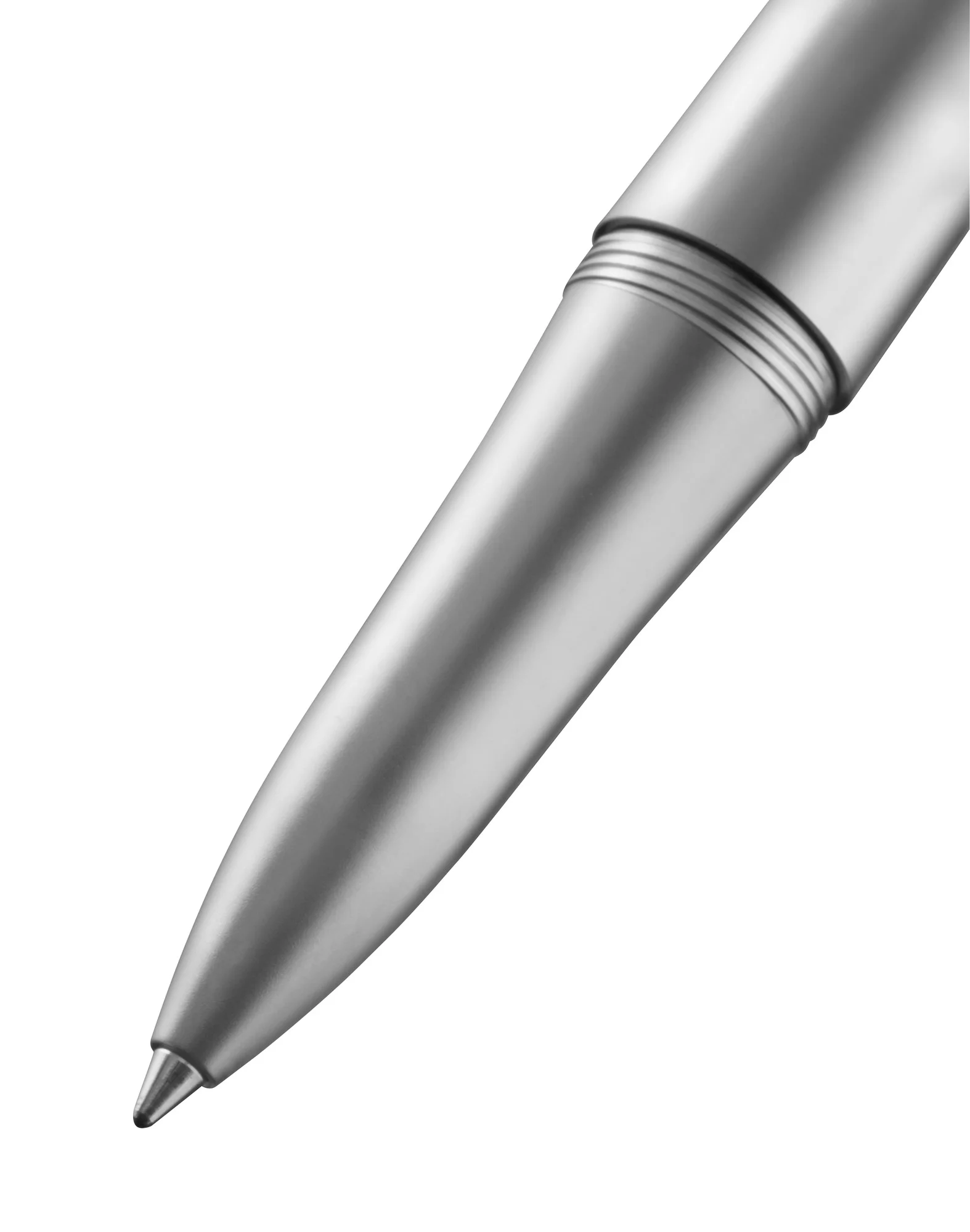 metal, pen, ballpoint, silver, clipless