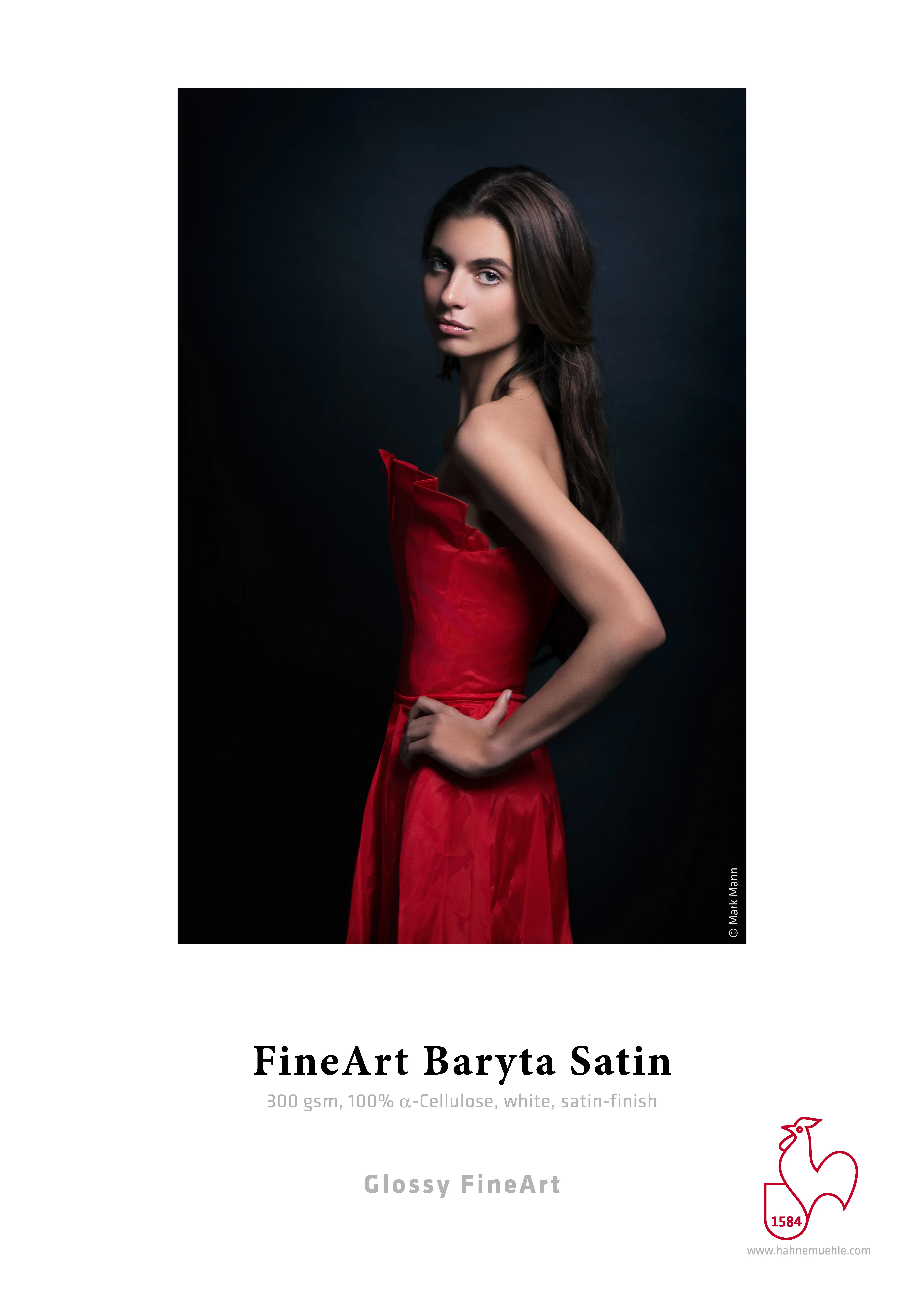 red dress, strapless, evening gown, silk satin, woman portrait
