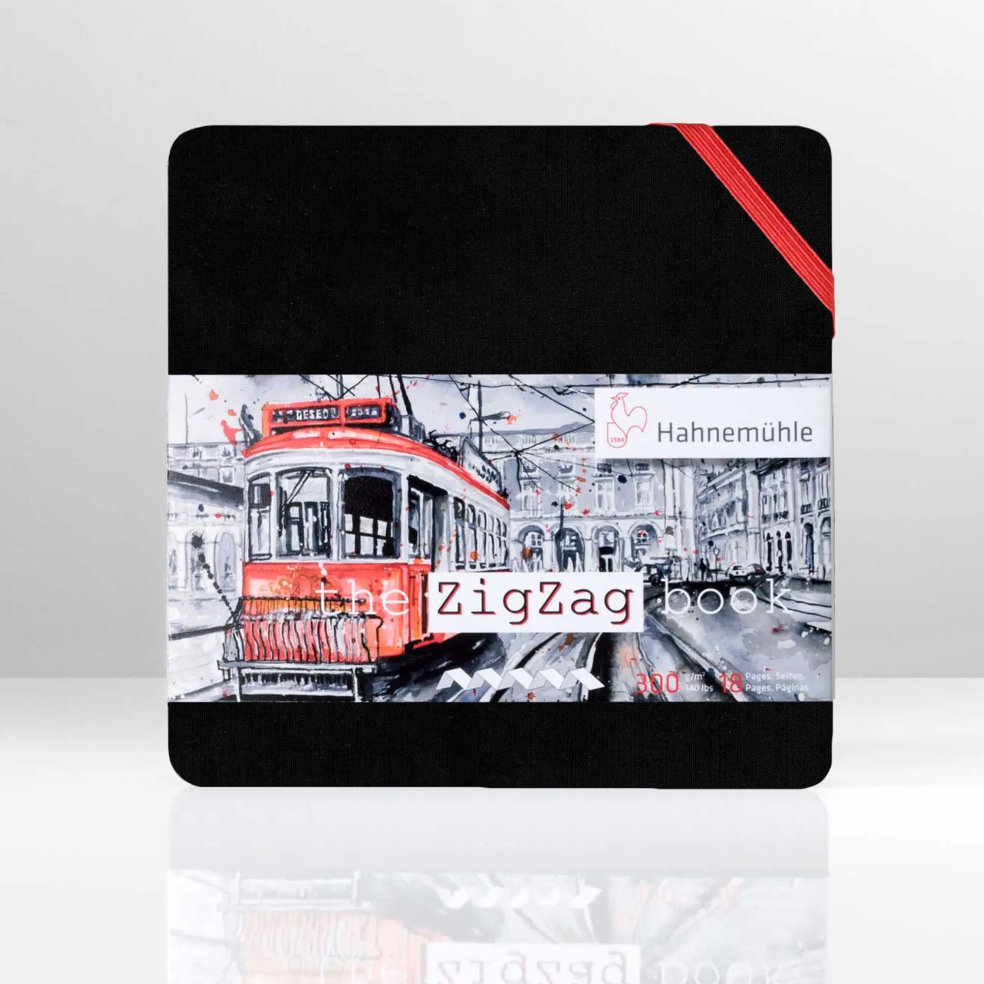notebook, zigzag, black, red-ribbon, illustration