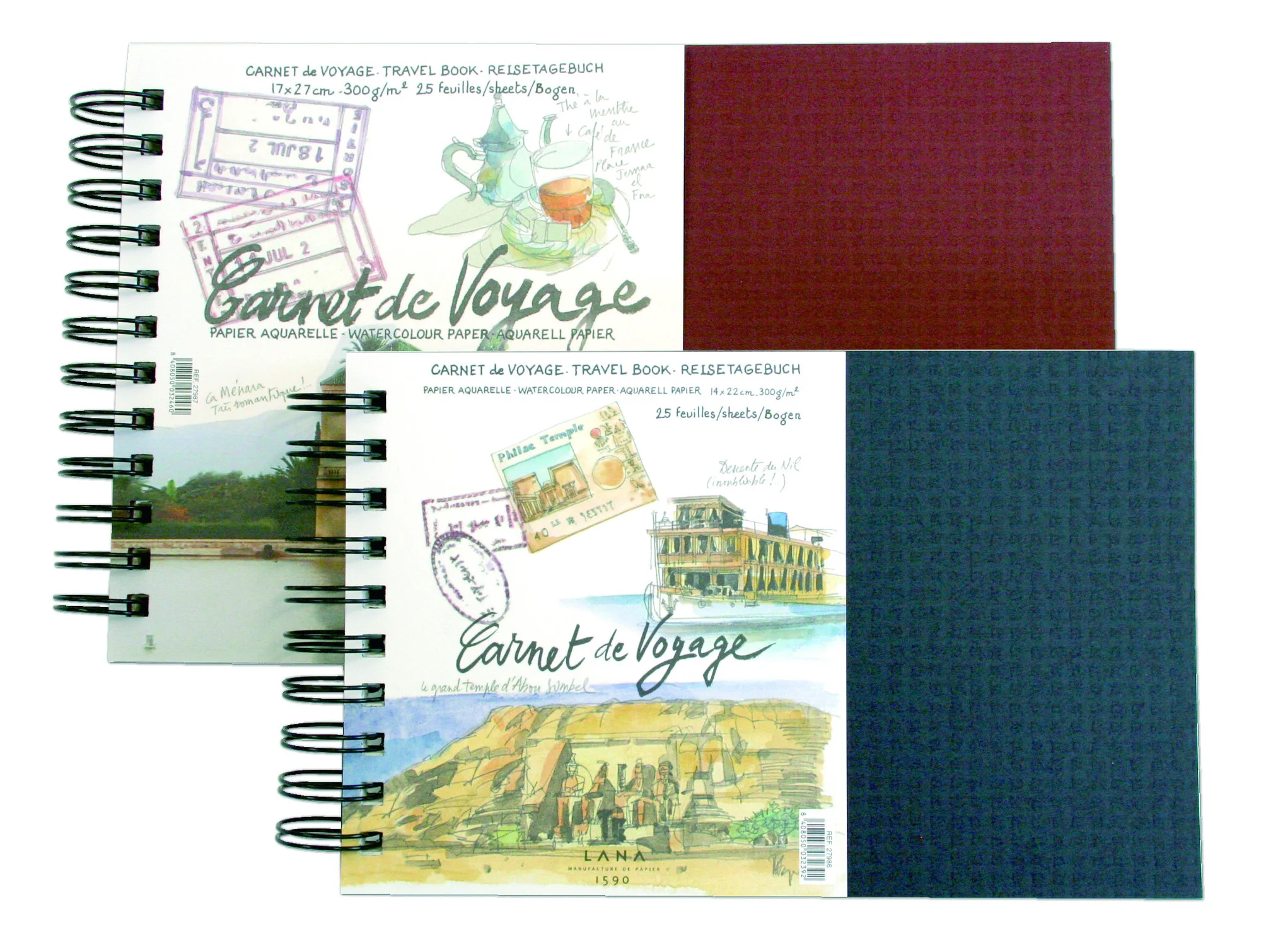 travel notebook, spiral bound, art paper, illustrated cover, multicolor notebooks