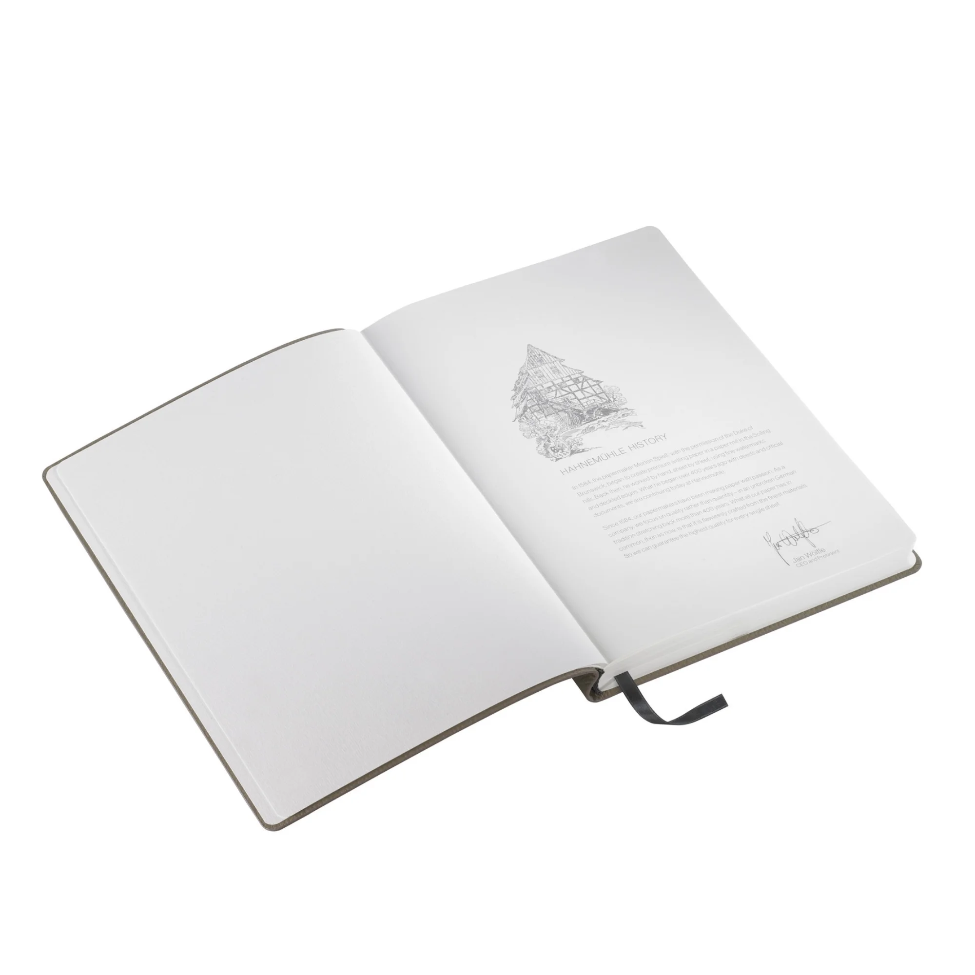 notebook, open book, blank pages, hardcover, ribbon bookmark