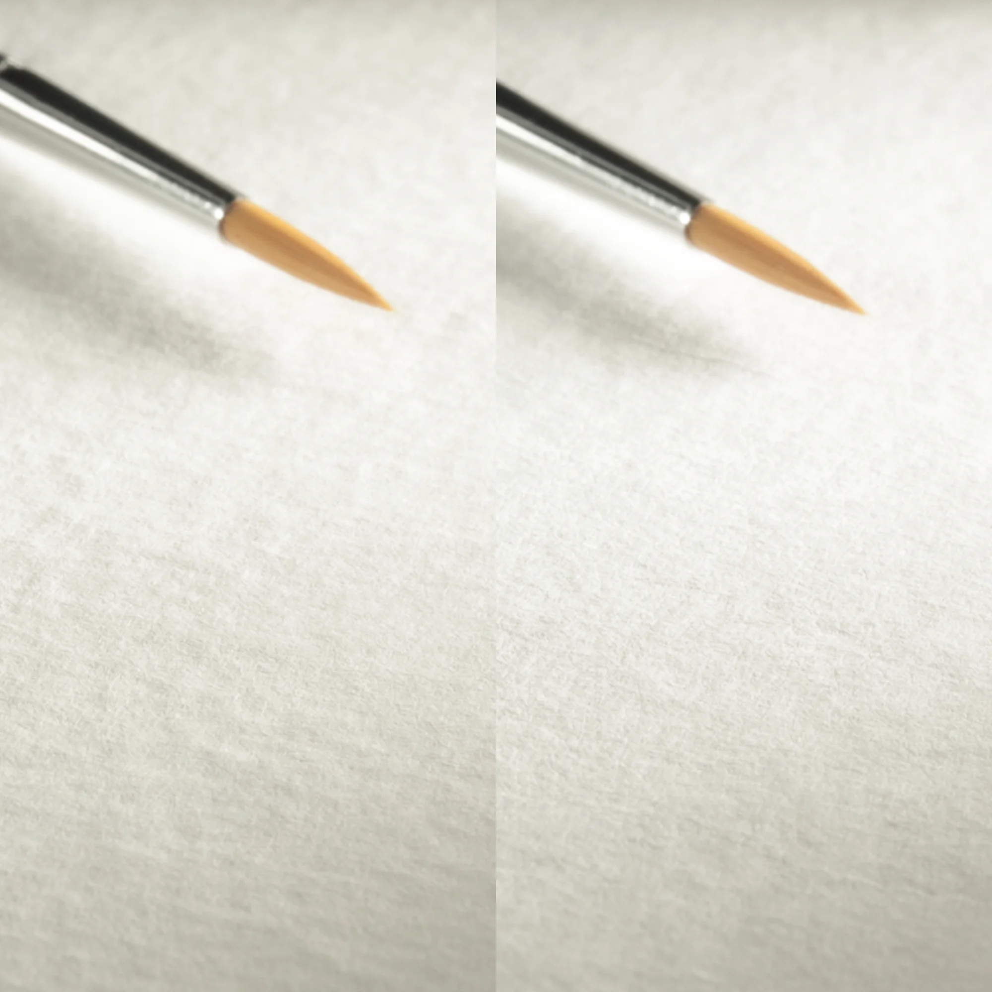 paintbrush, art supplies, brush tip, orange tip, double image