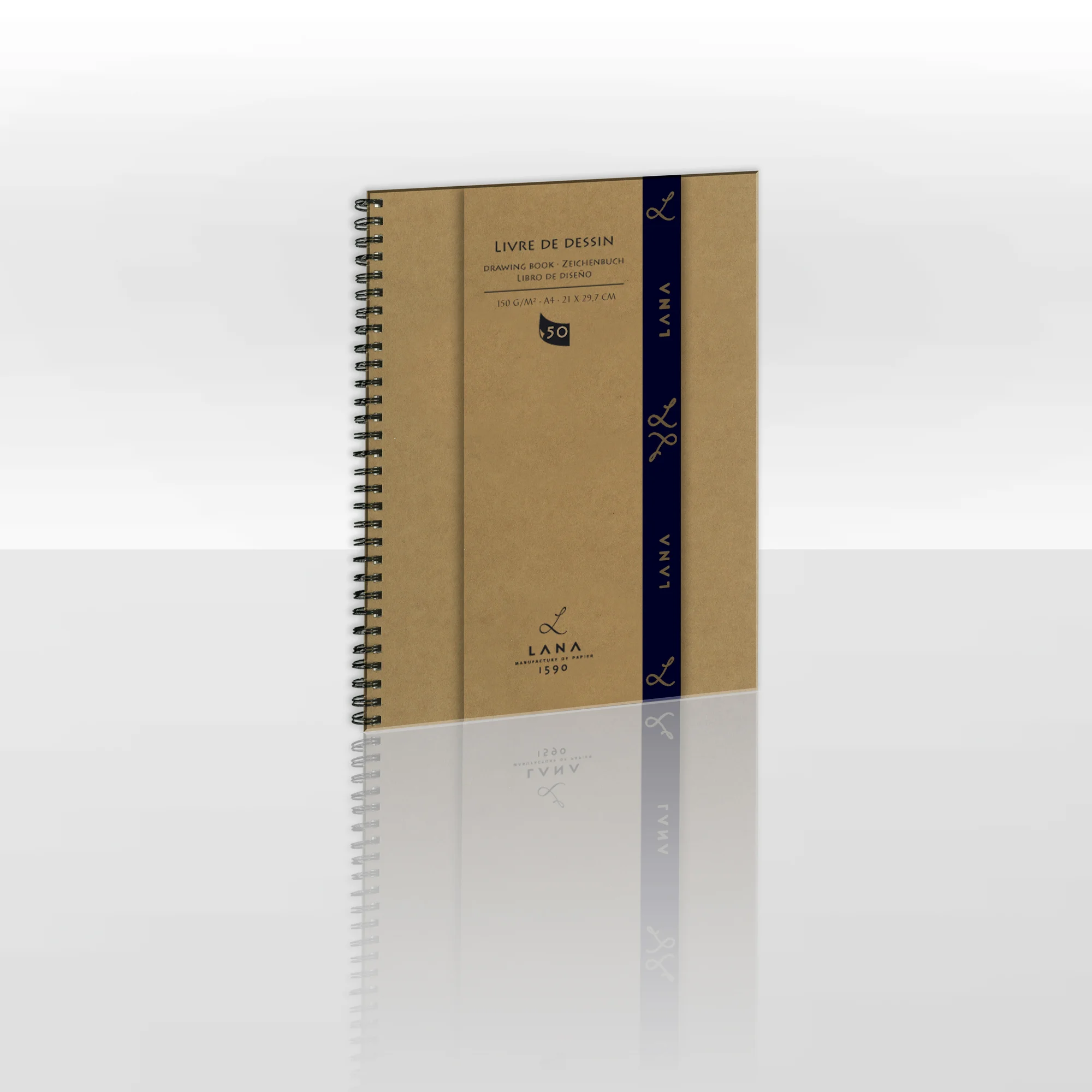 spiral-bound, notebook, brown kraft, journal, vertical stripe