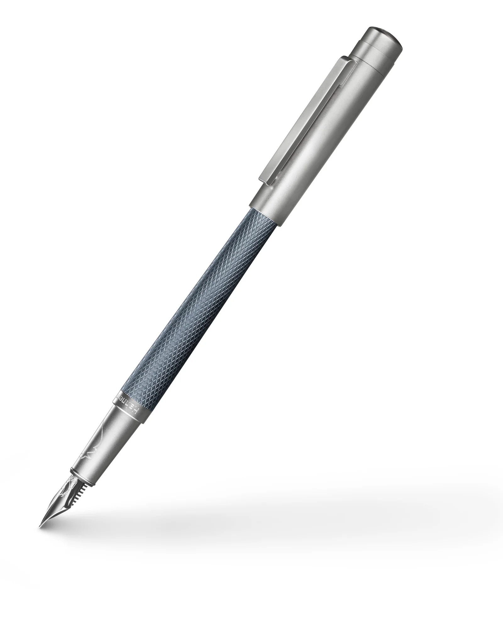 fountain pen, metal, gray, nib, clip