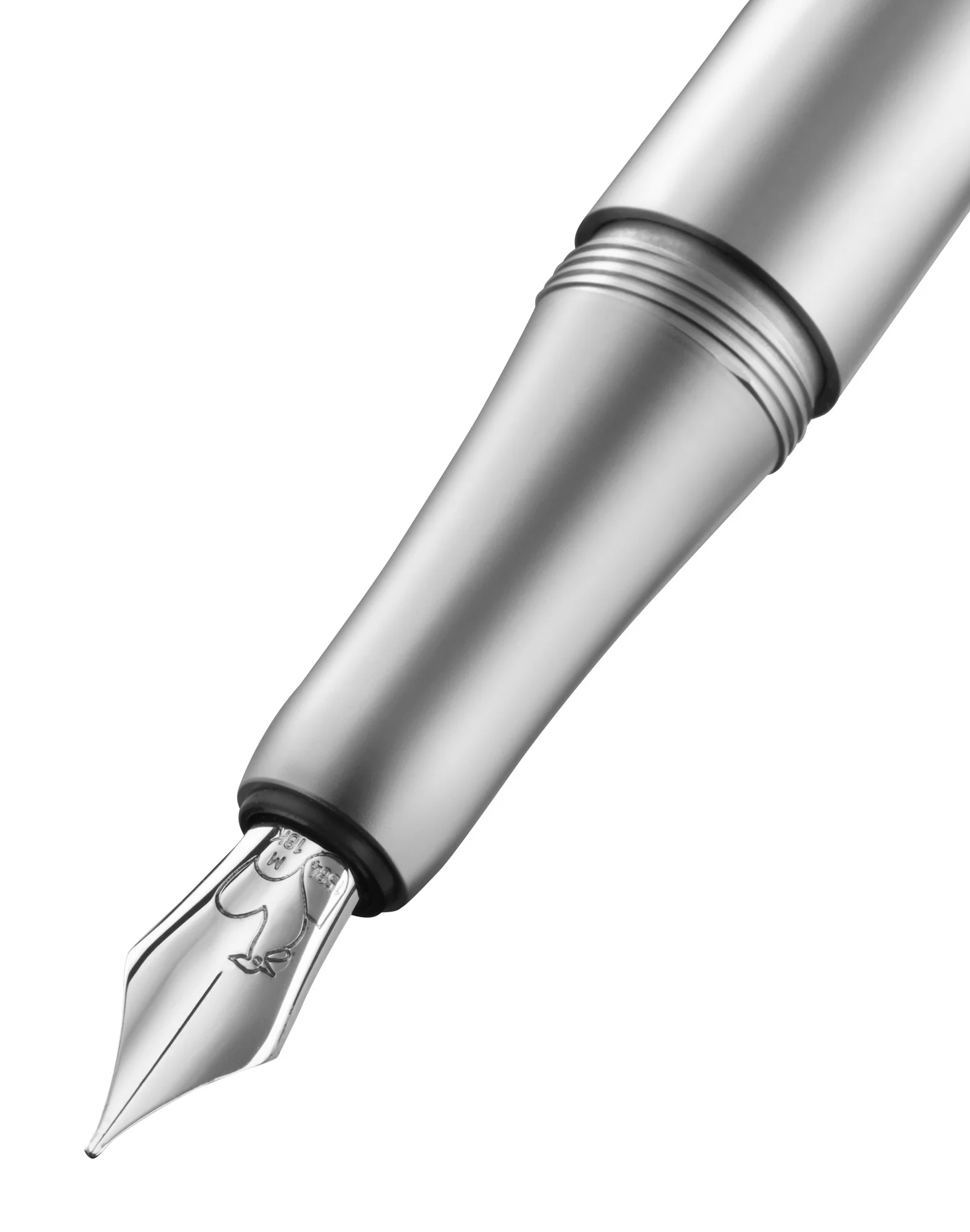 fountain pen, nib, metal, silver, pen tip