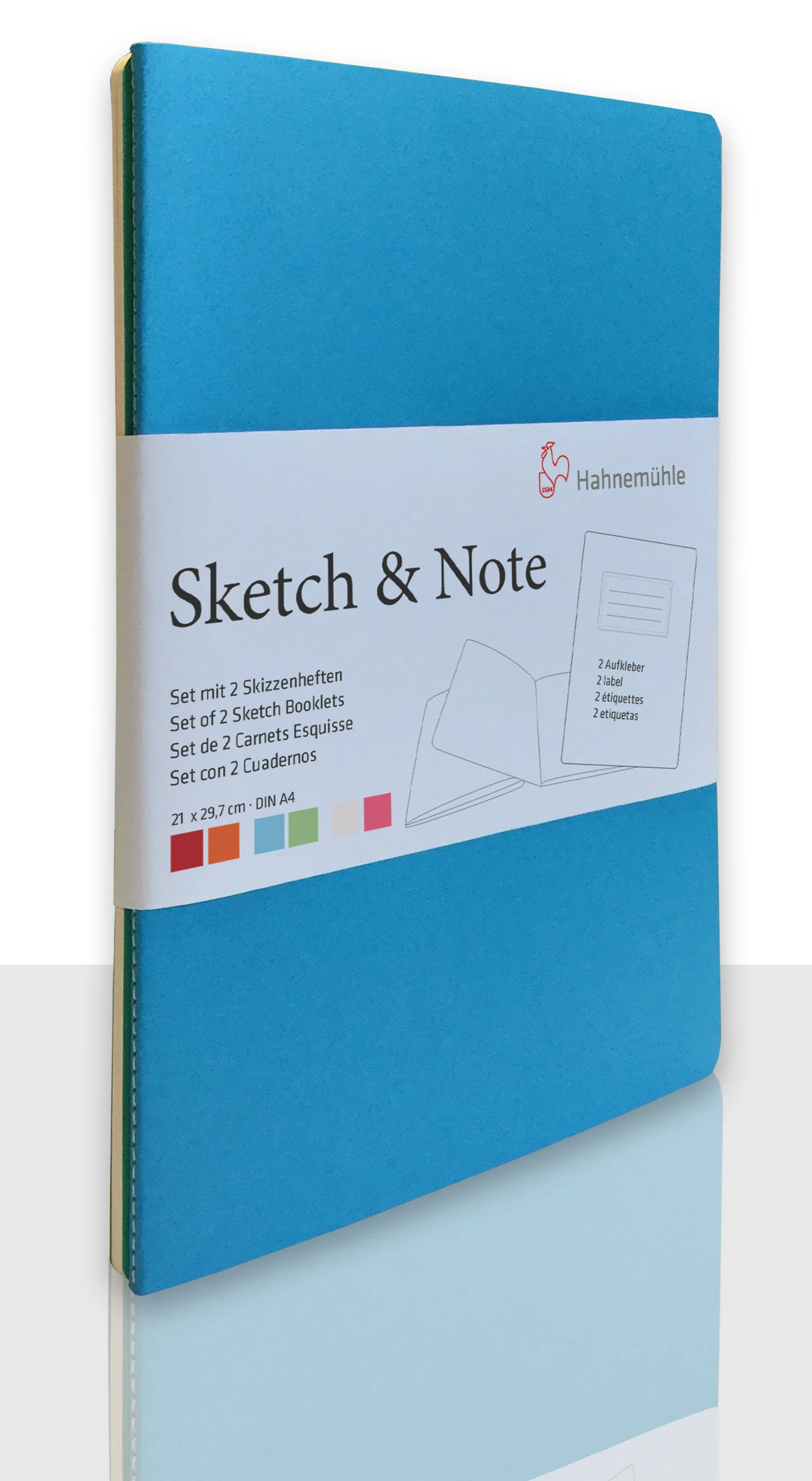 sketchbook, notebook, blue cover, A5, wire-bound