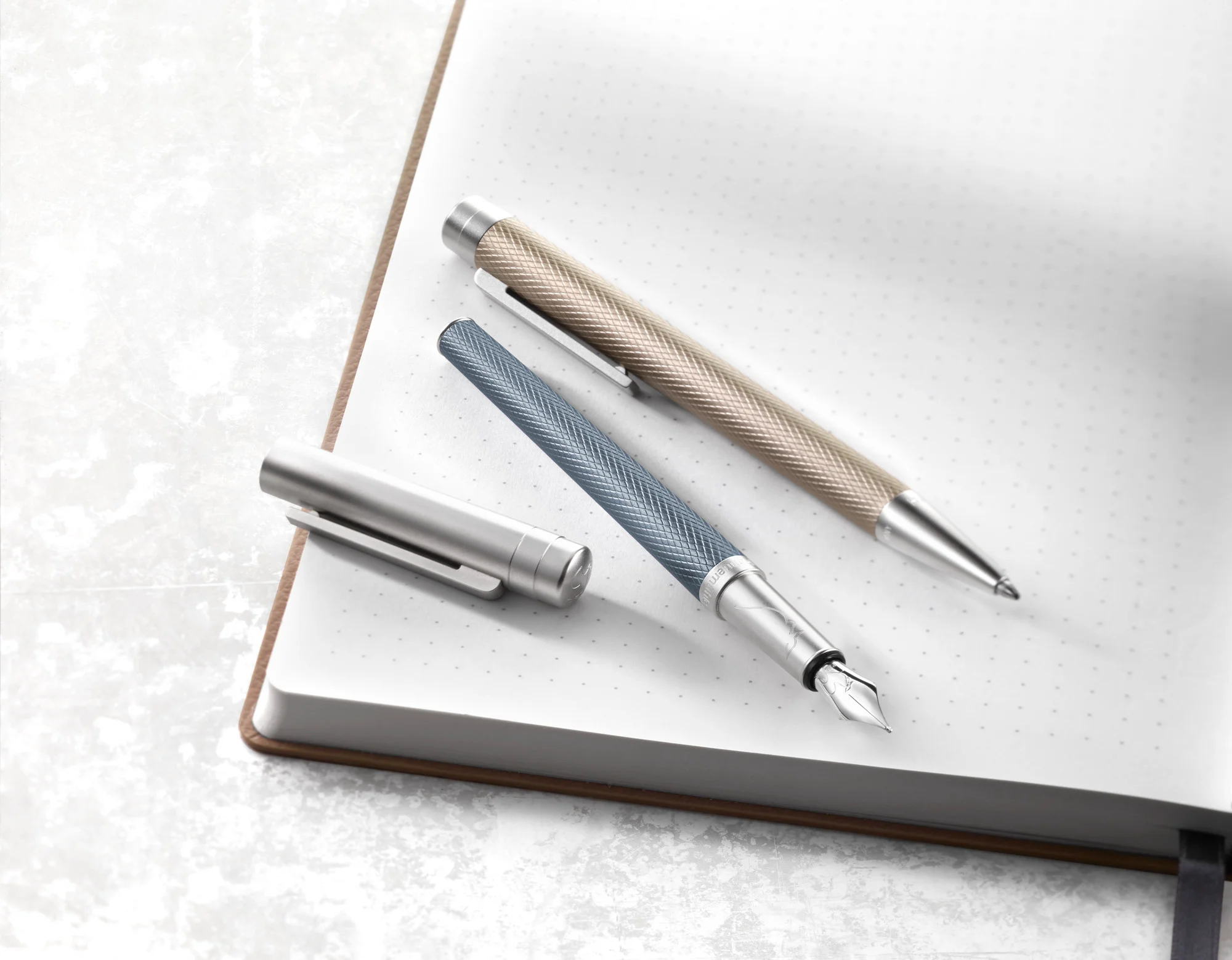 pen, fountain pen, metal, notebook, ink pen