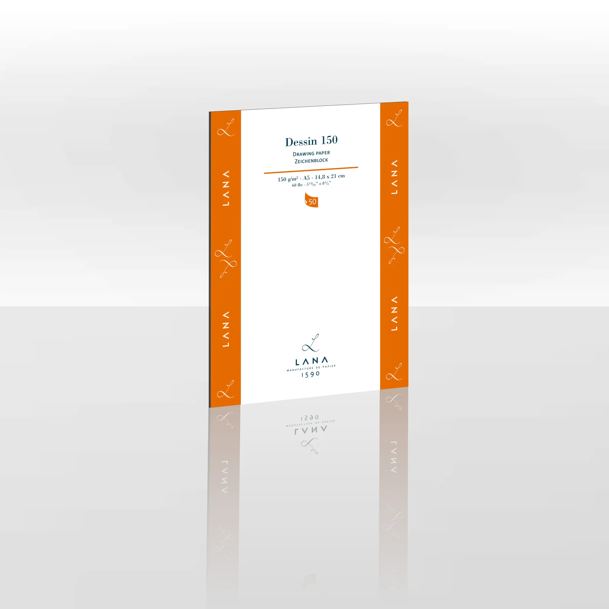 drawing paper, paper block, A4 size, orange trim, lanna brand