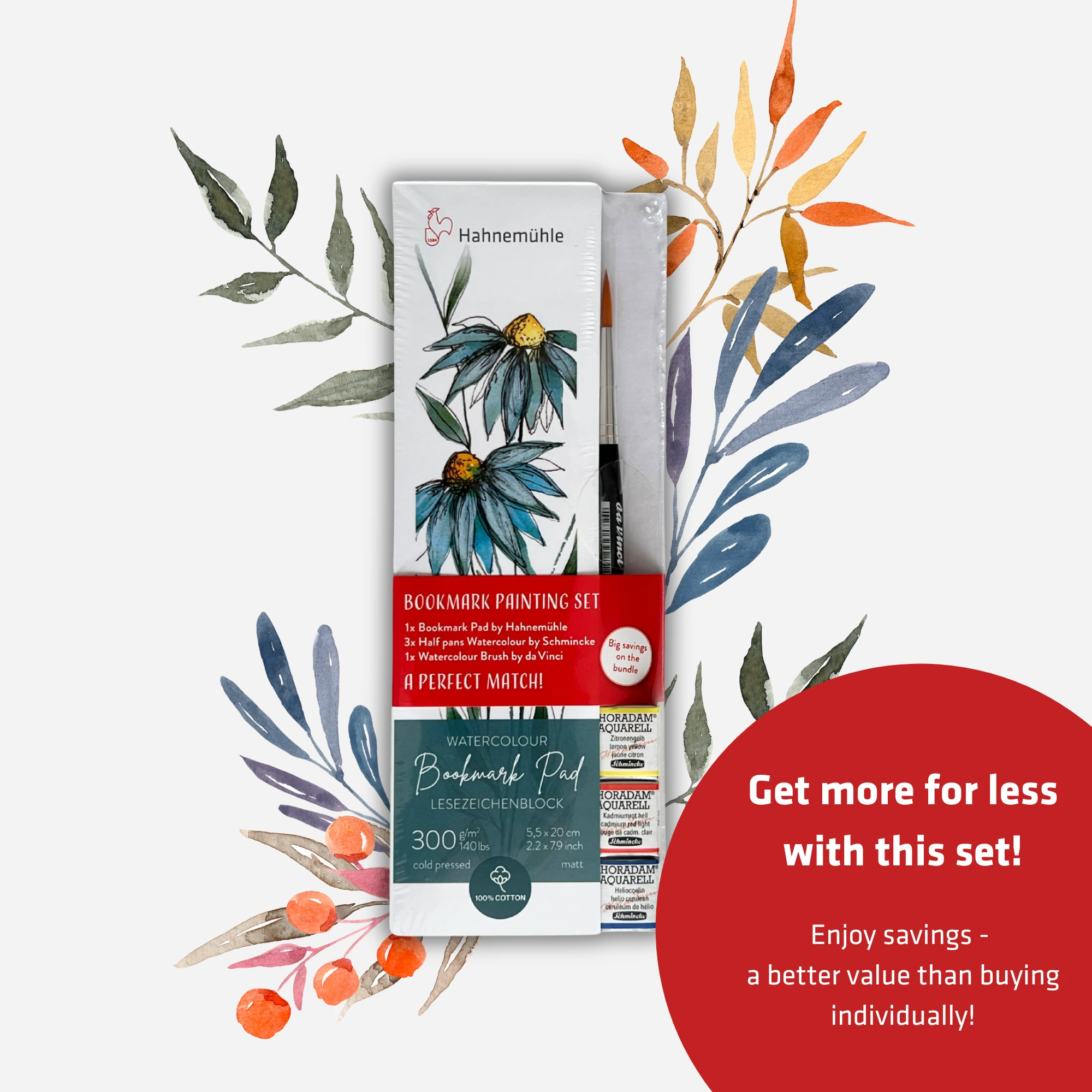 bookmarker, painting set, watercolour, brush, pad