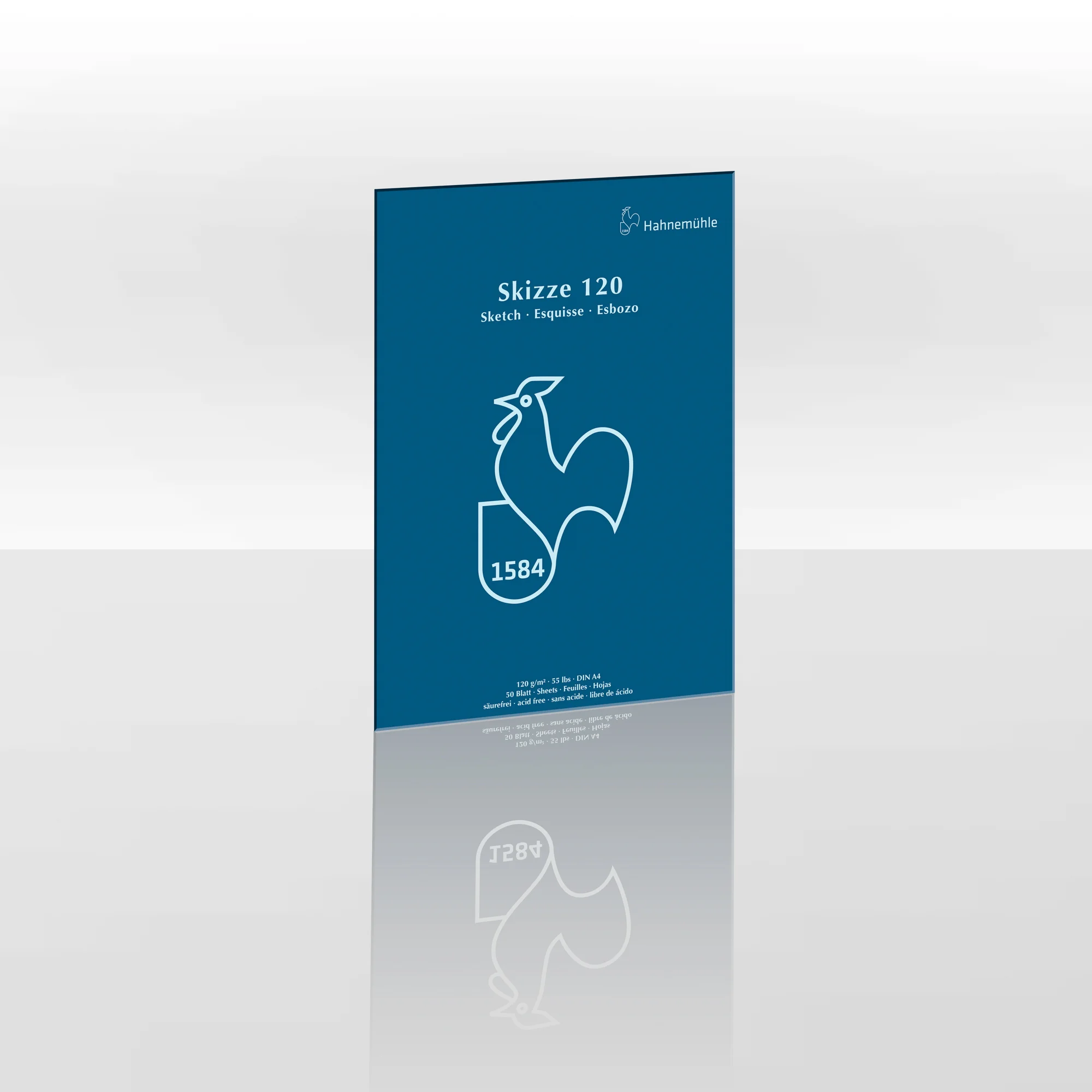 poster, sketch, blue, rooster, din-a4