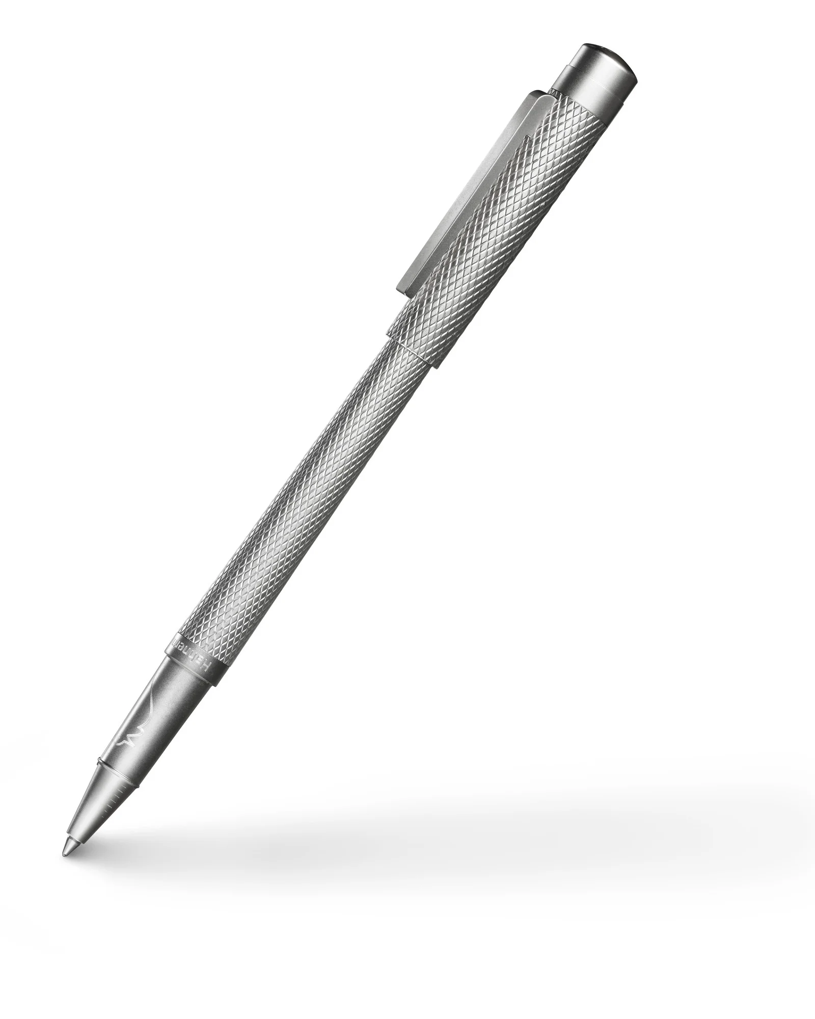 metallic, pen, ballpoint, clip, knurled