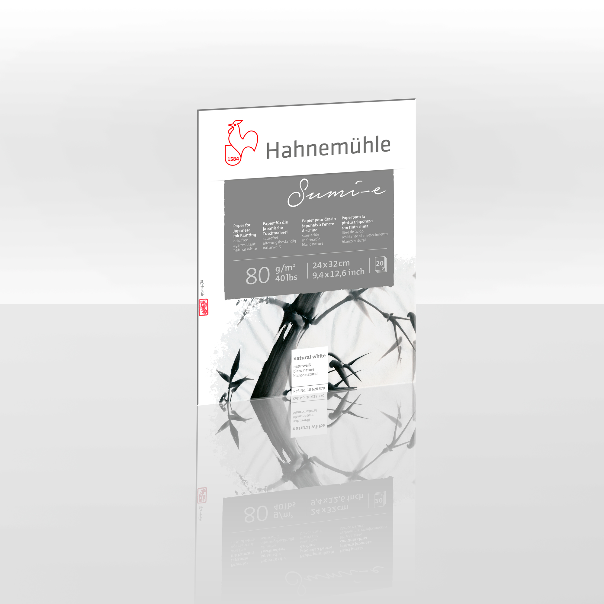 Sumi-e | 9.4" x 12.6" | 20 sheets | 80 | natural white | slightly rough | 10628370