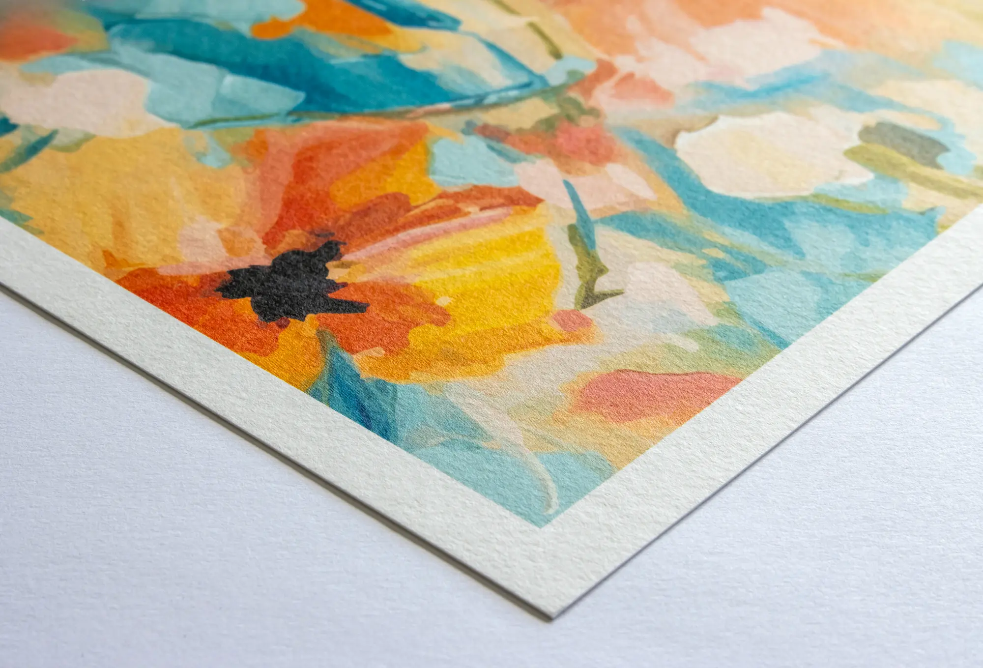 art print, abstract, watercolor, colorful, paper card