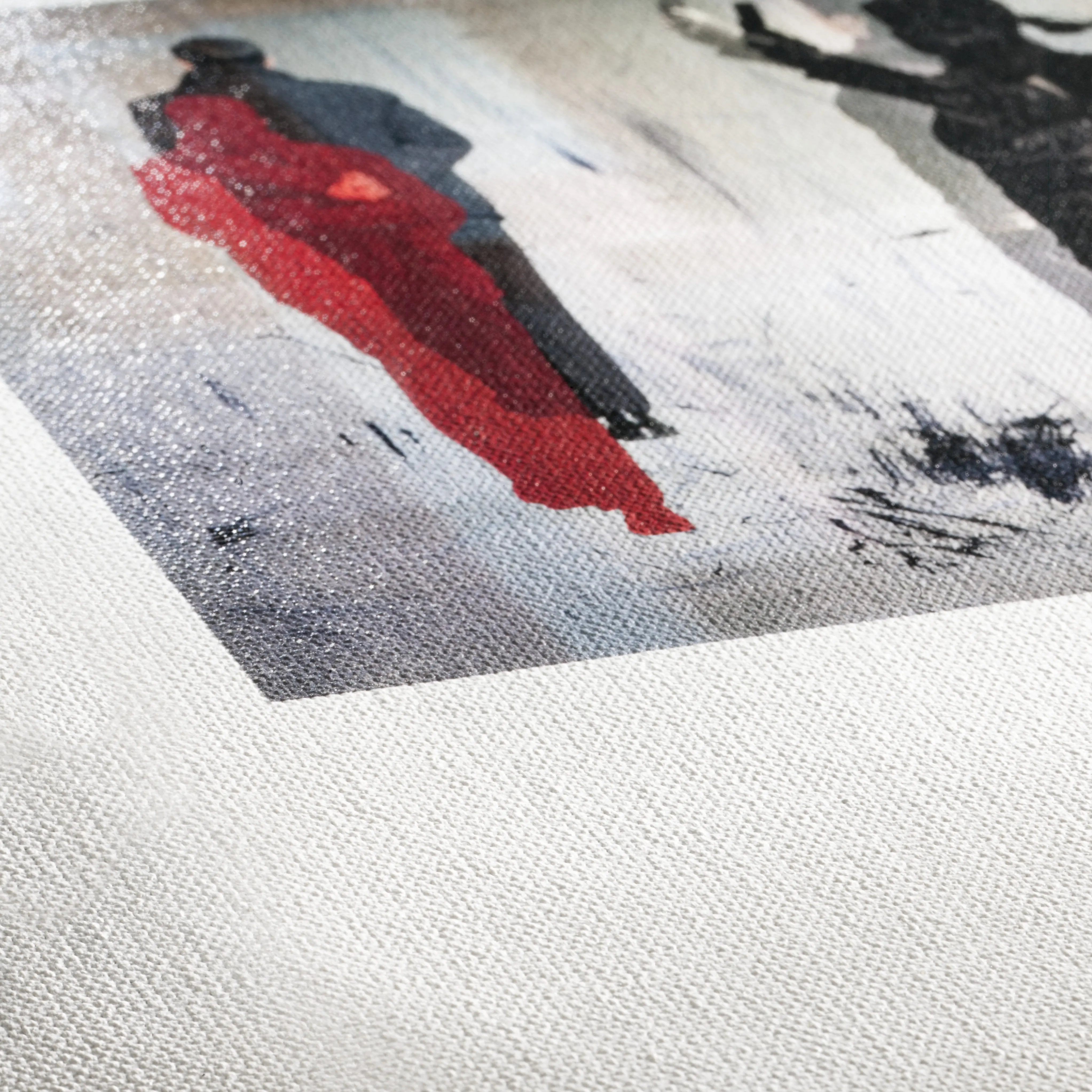 canvas, art print, red coat, figurative, poster