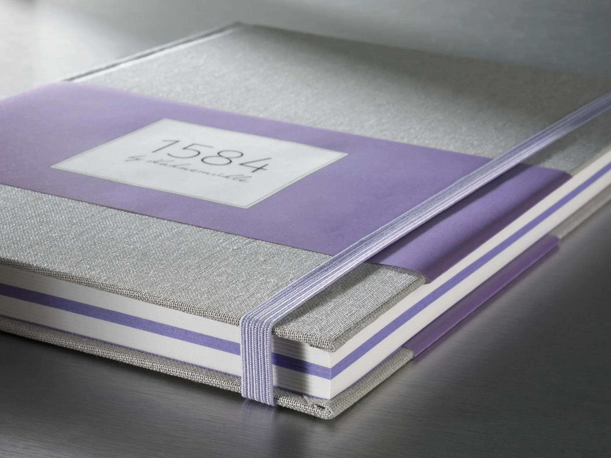 planner, notebook, purple, elastic band, linen cover