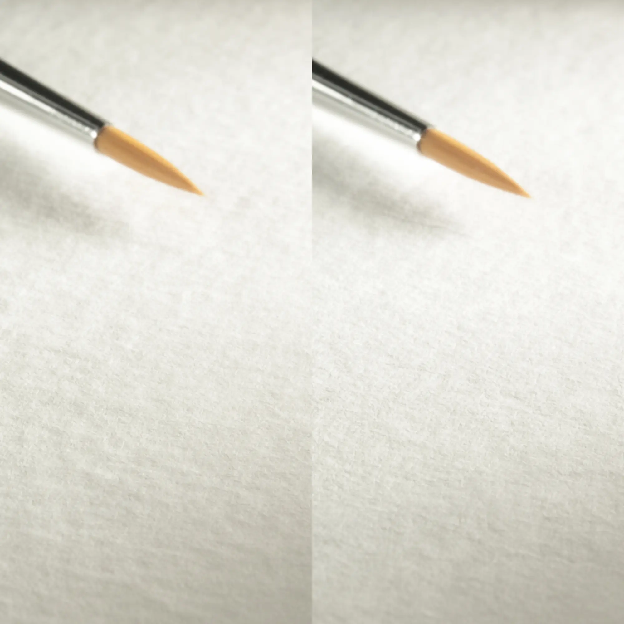 paintbrush, brush tip, art supplies, orange tip, dual image