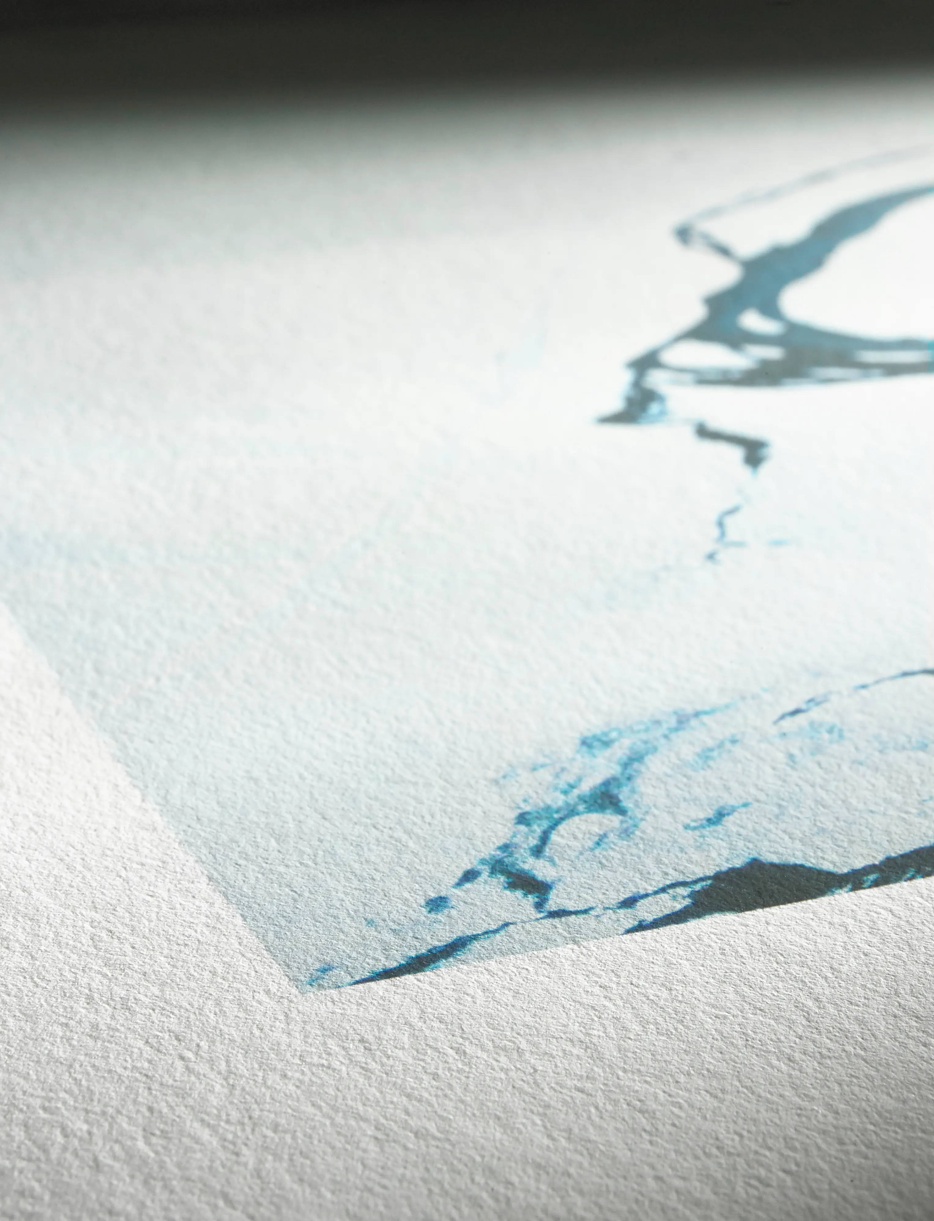 paper, art print, blue ink, watercolor, texture