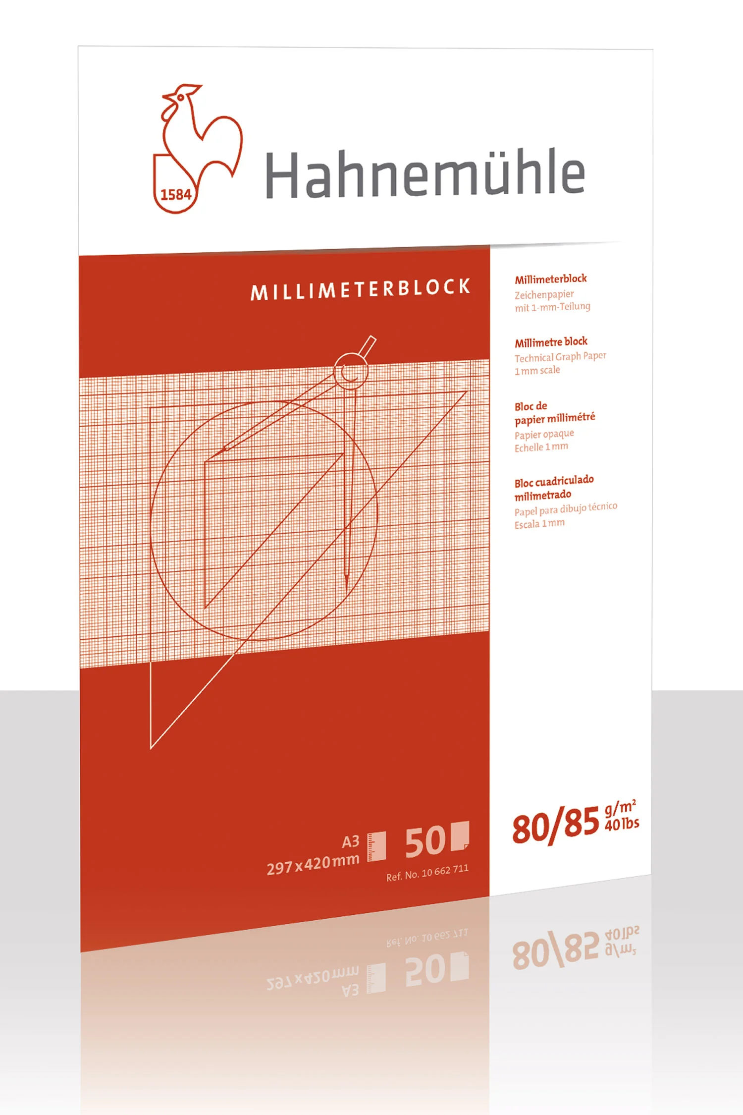graph paper, grid lines, sheet block, A3, 50 sheets
