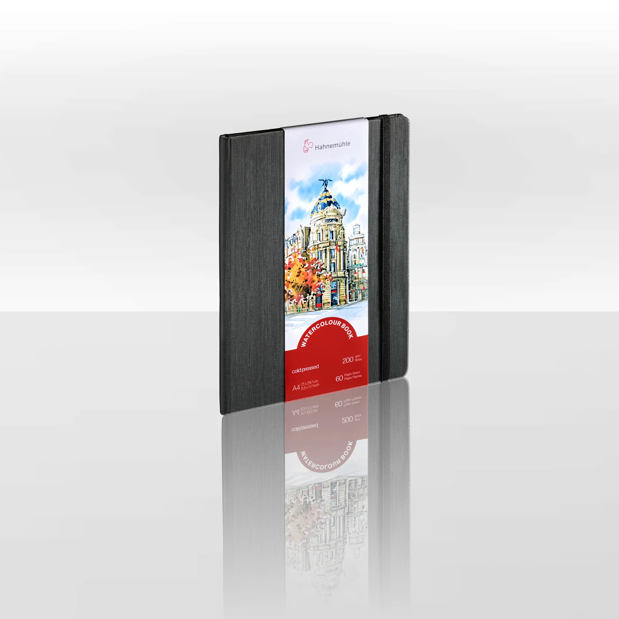 watercolor, notebook, A5, hardcover, black cover