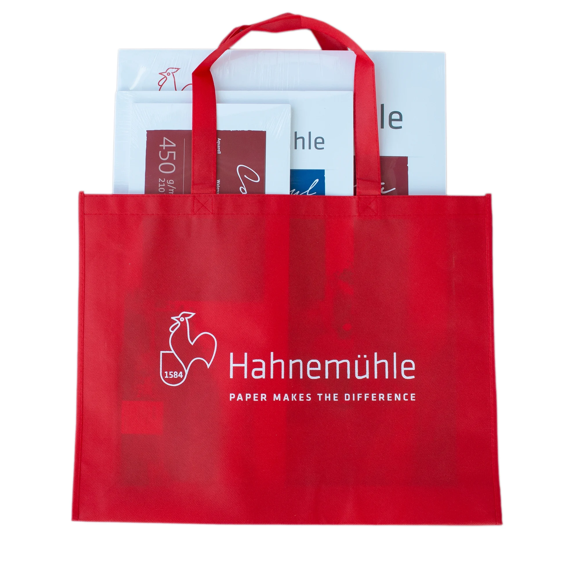 shopping bag, paper bag, red bag, Hahnemühle, packaging bag