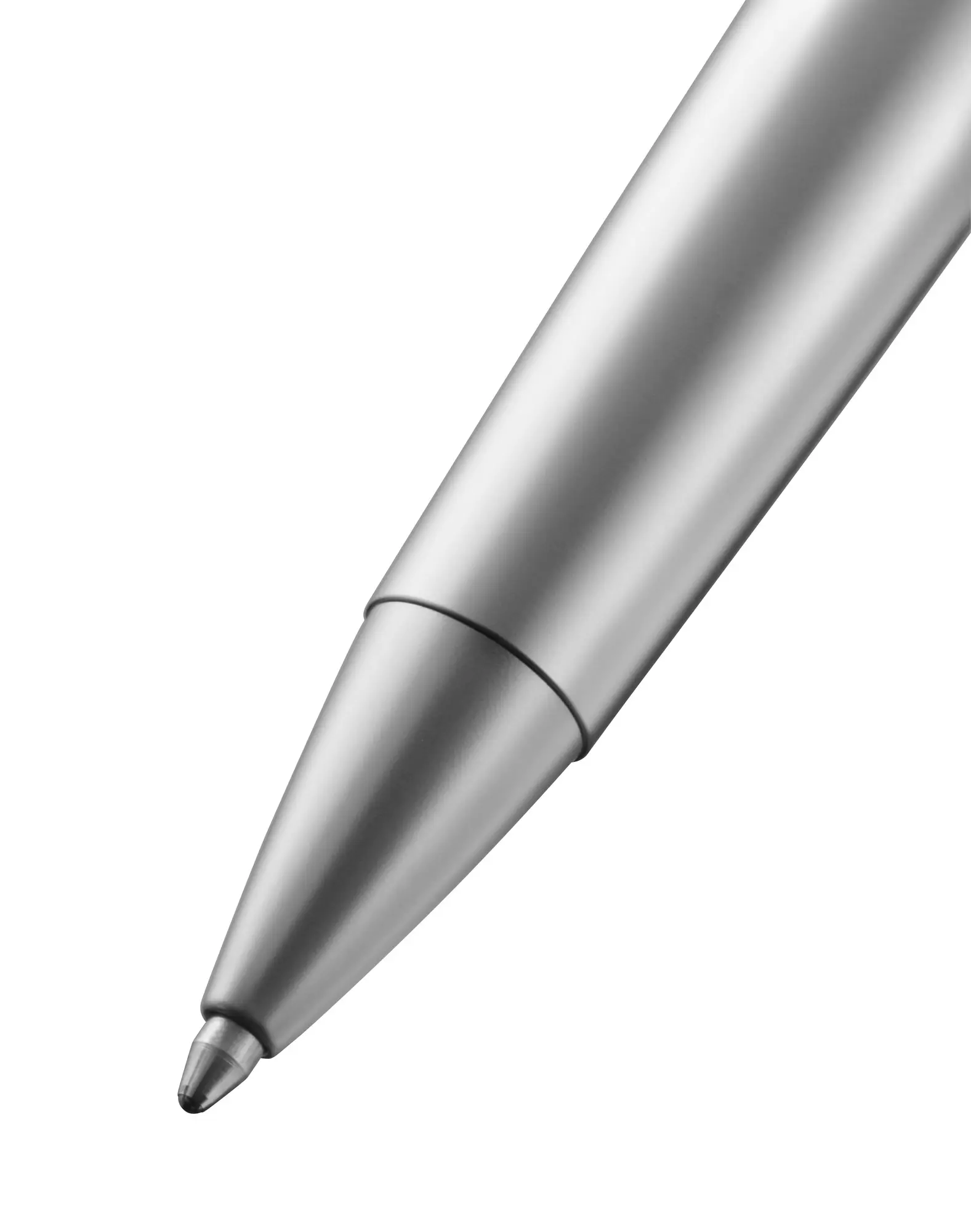 ballpoint, metallic, pen tip, retractable, silver