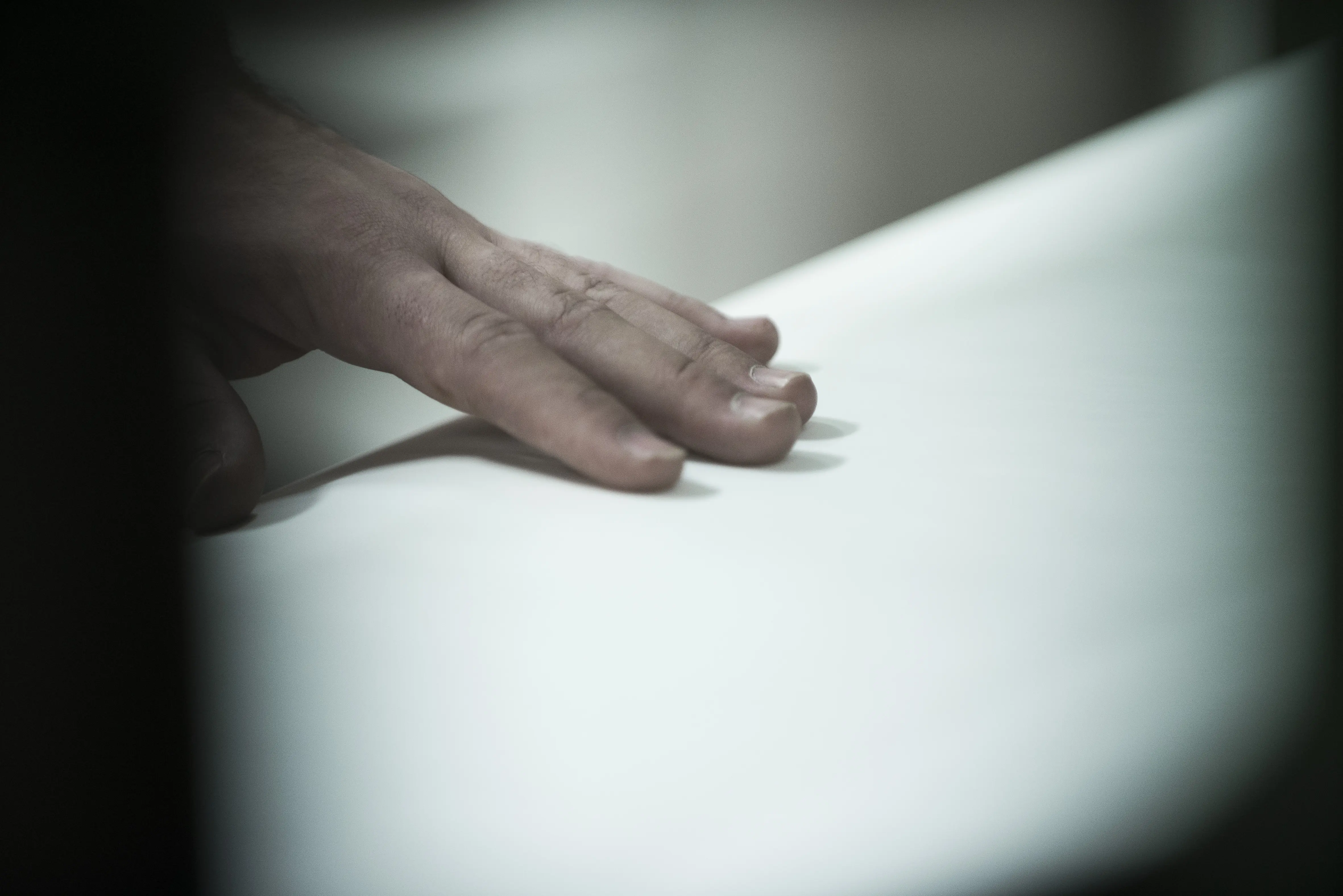 hand, fingertips, palm, surface, shadow