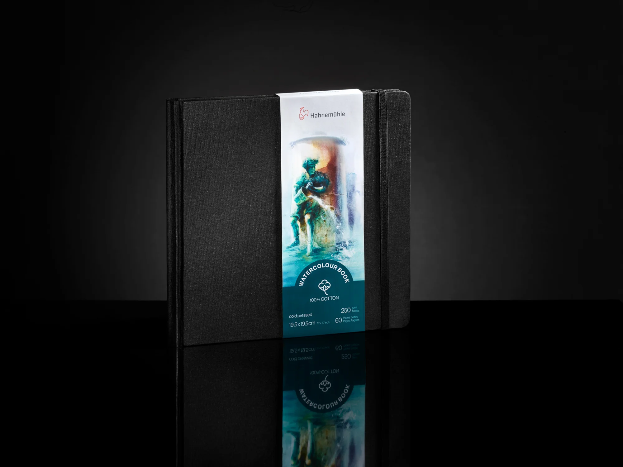 watercolor, notebook, black cover, cloth cover, 250 pages