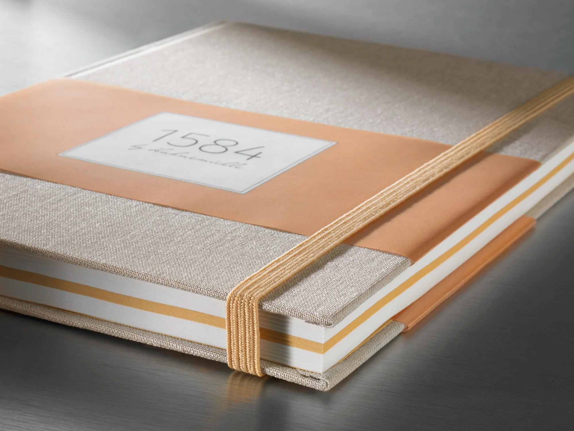 planner, journal, notebook, leather, peach-beige