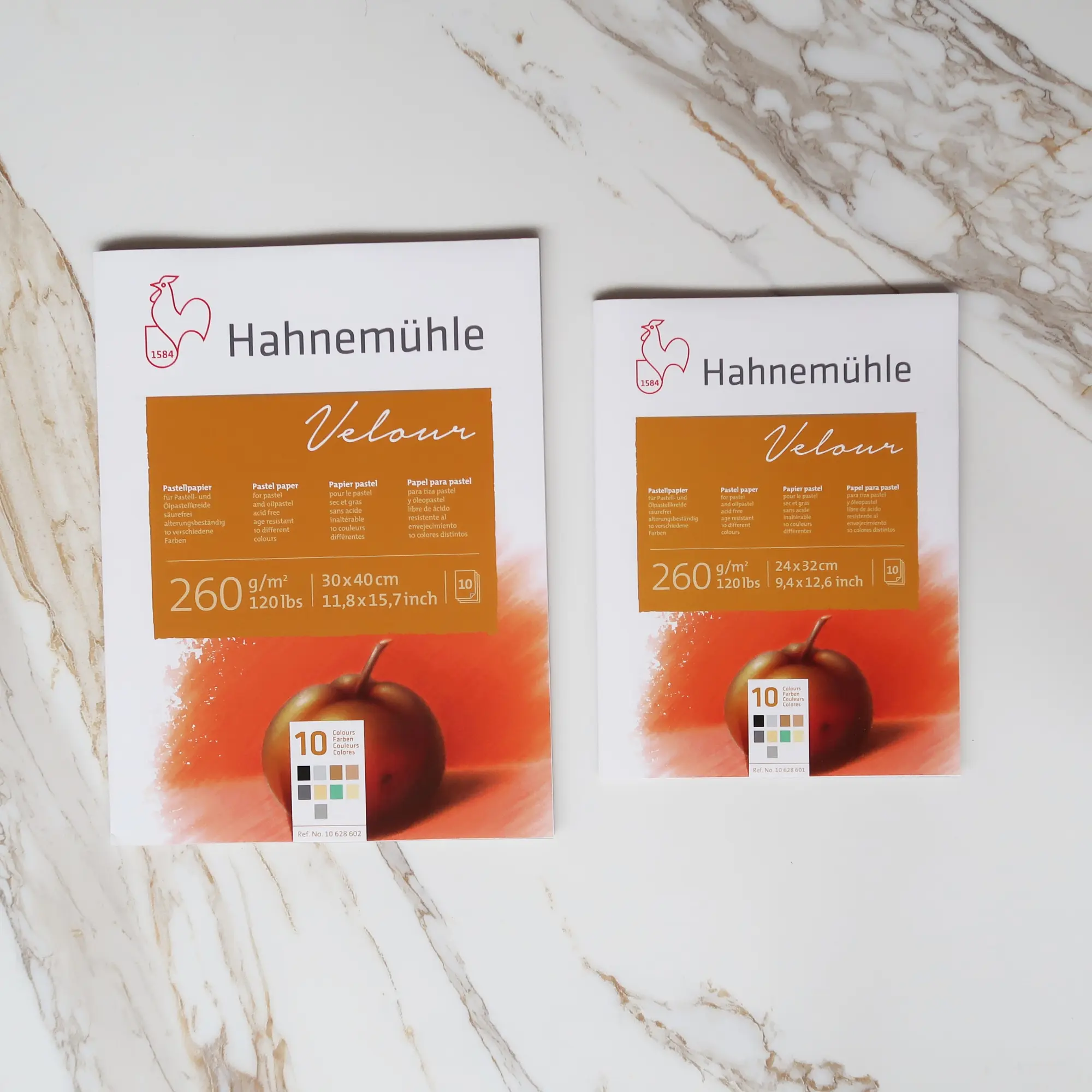 pastel paper, velour, orange, apple, box design