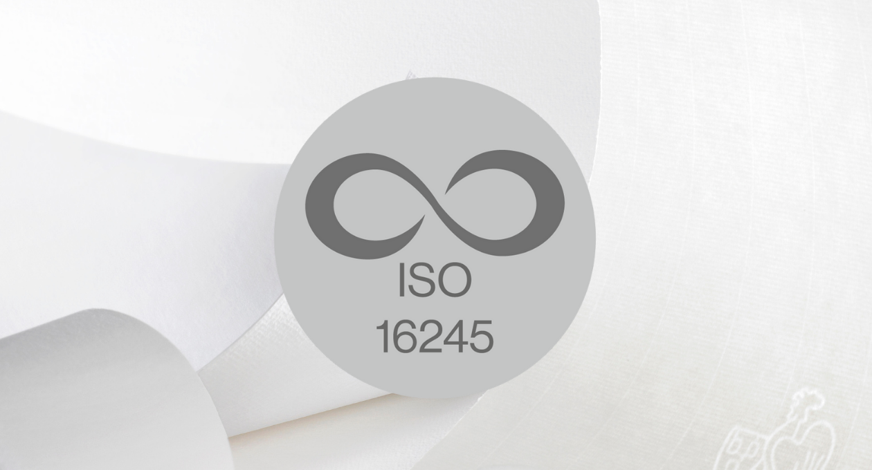 Grey ISO 16245 Logo