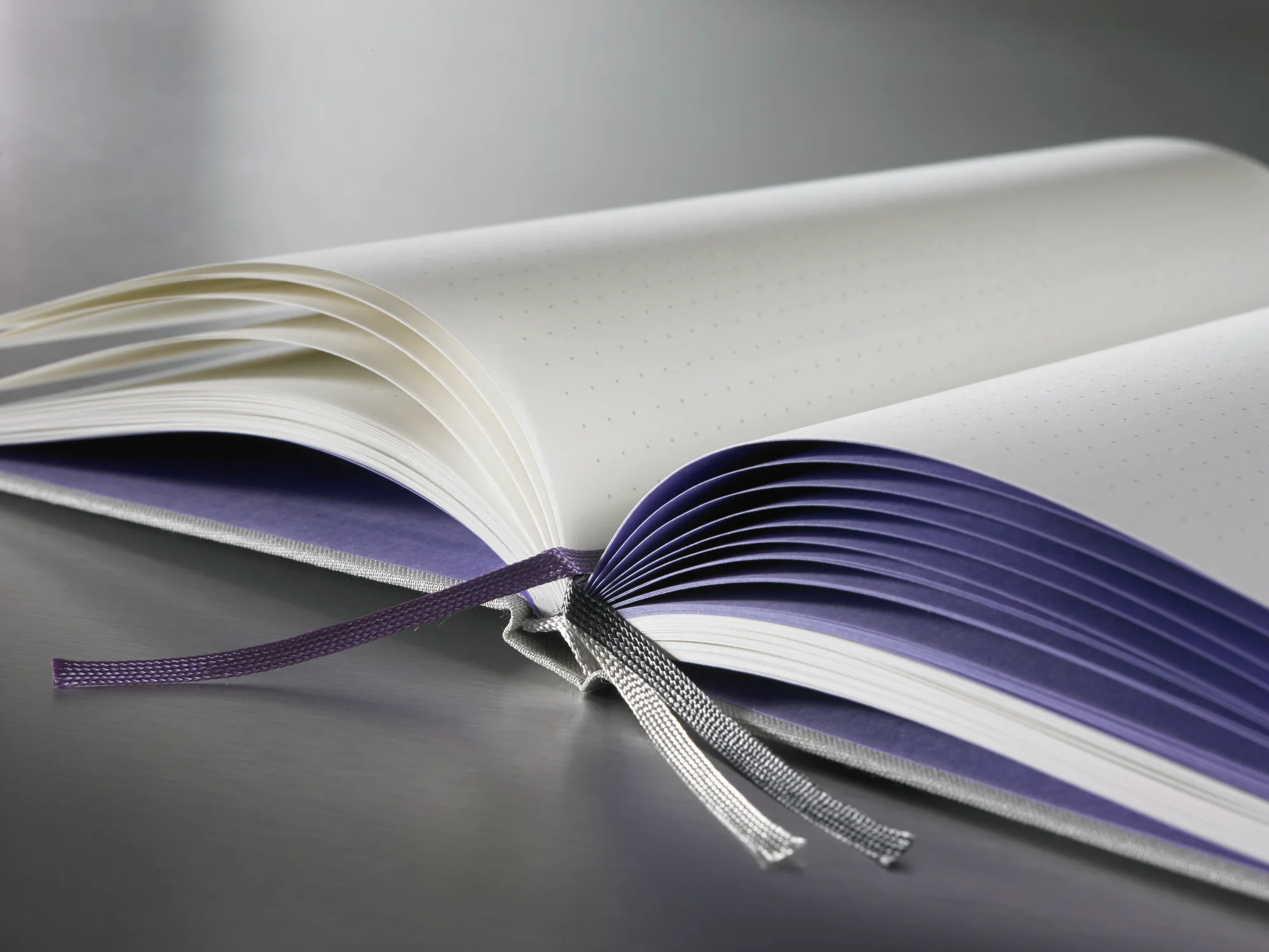 notebook, planner, dots, purple, fabric, ribbon