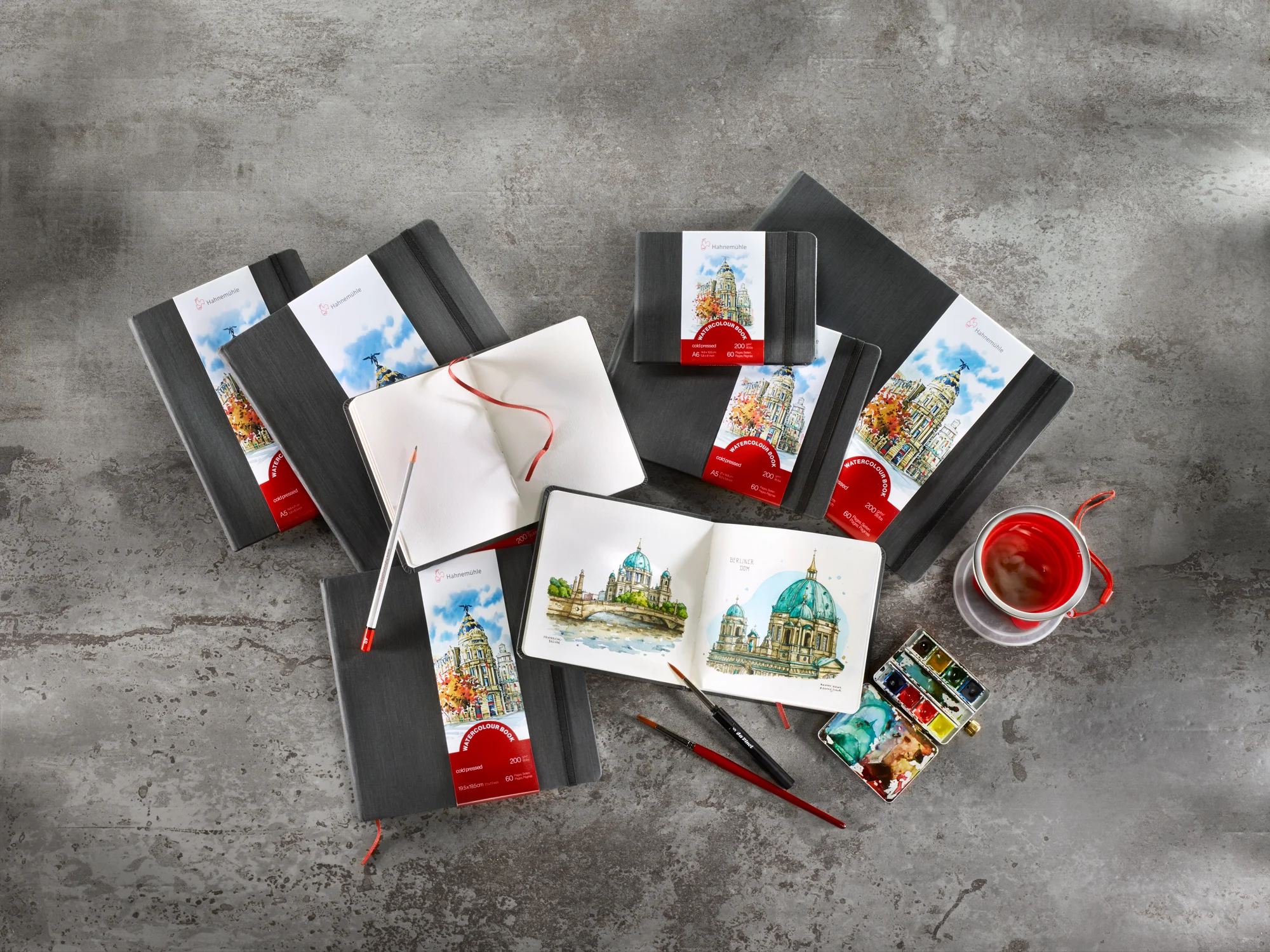 watercolor, sketchbook, notebook, art supplies, paint set