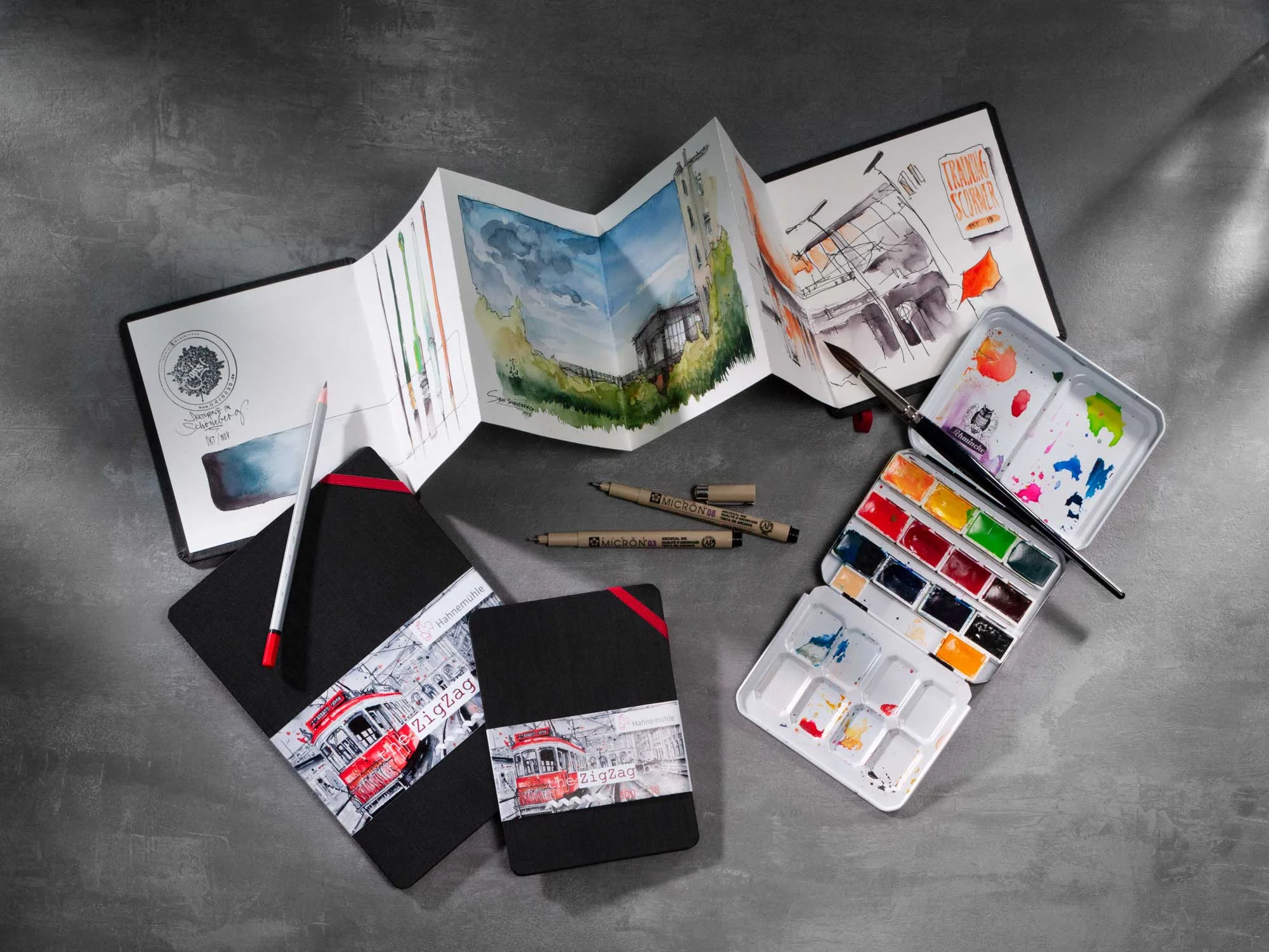 watercolor, sketchbook, paint set, art supplies, notebook