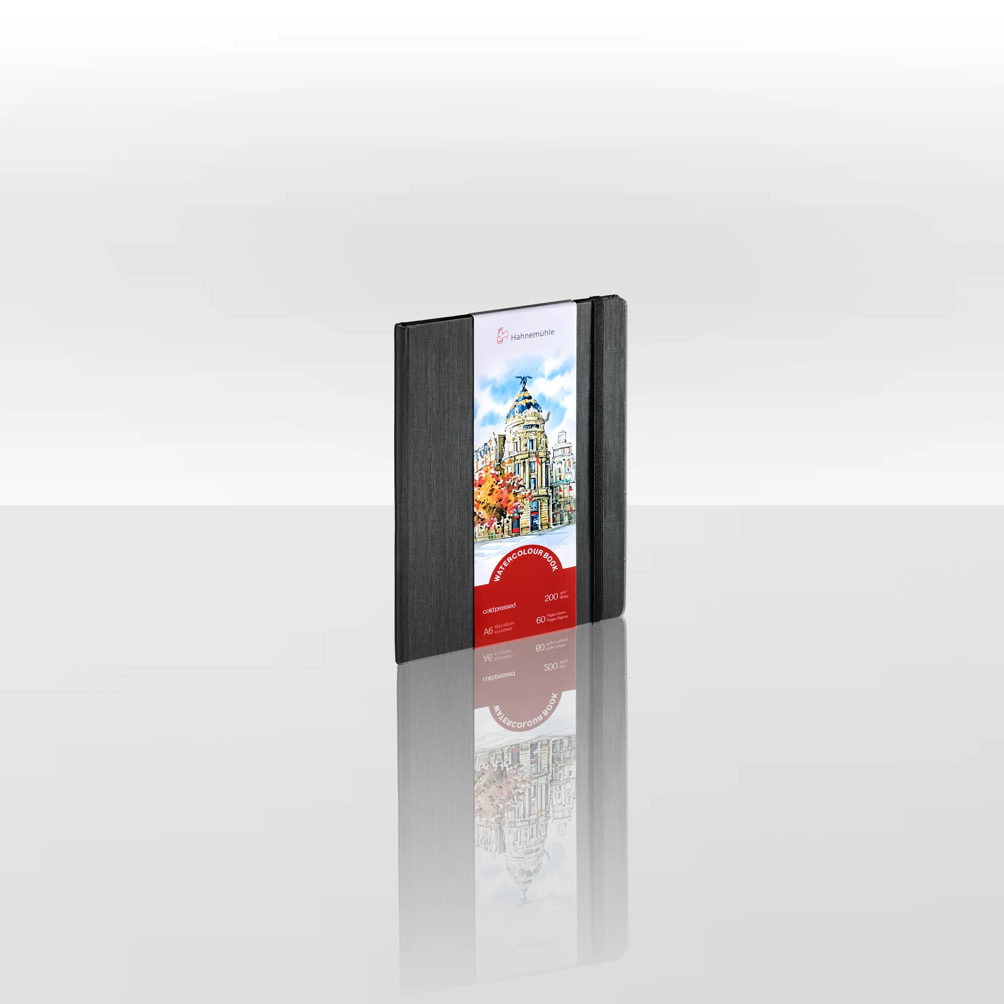 pocket notebook, hardcover, black, artist paper, A6